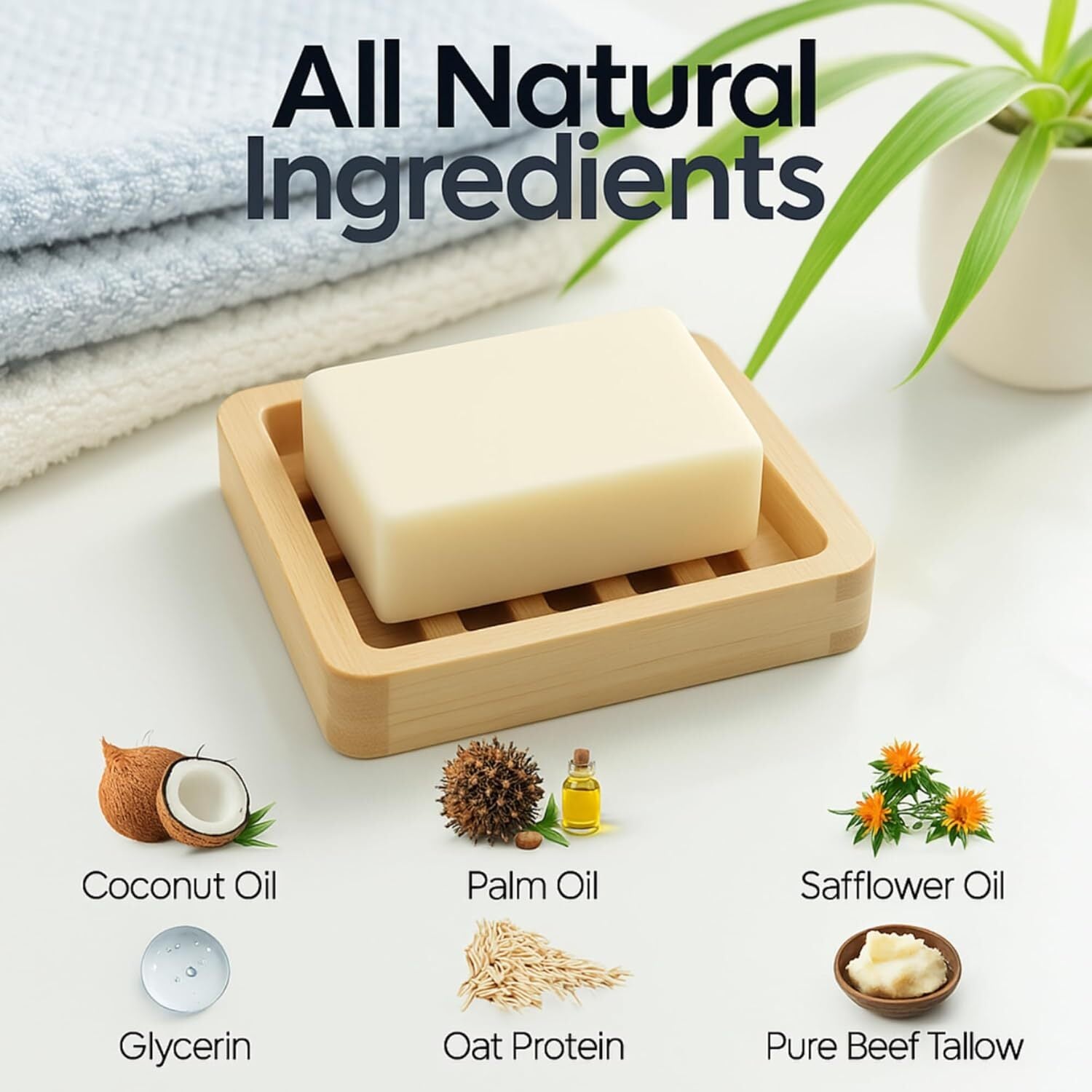 Indulge in Nourishing Moisture with Our Unscented Beef Tallow Soap Bar – All Natural, Grass Fed, Handcrafted for Sensitive Skin