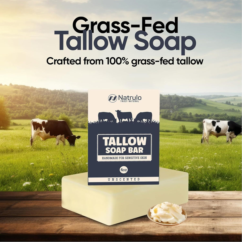 Indulge in Nourishing Moisture with Our Unscented Beef Tallow Soap Bar – All Natural, Grass Fed, Handcrafted for Sensitive Skin